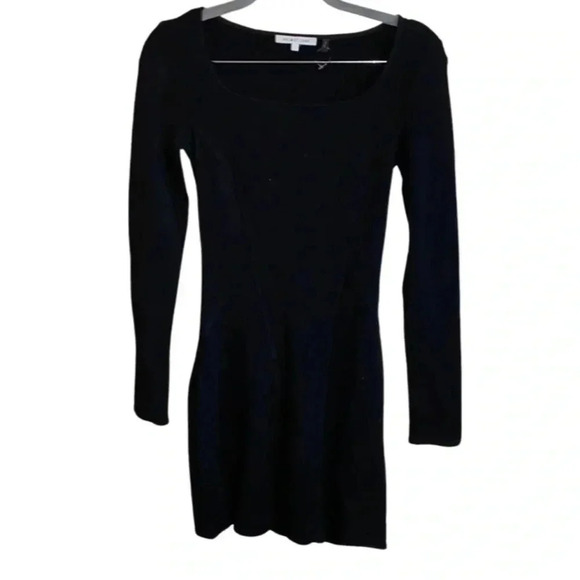 Helmut Lang Open Back Cutout Bodycon Black Long Sleeve Mini Dress Size Small - Picture 4 of 8